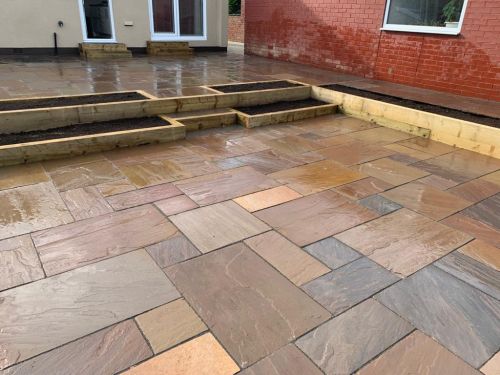 Indian Sandstone Paving - Autumn Brown - Patio Pack - Calibrated