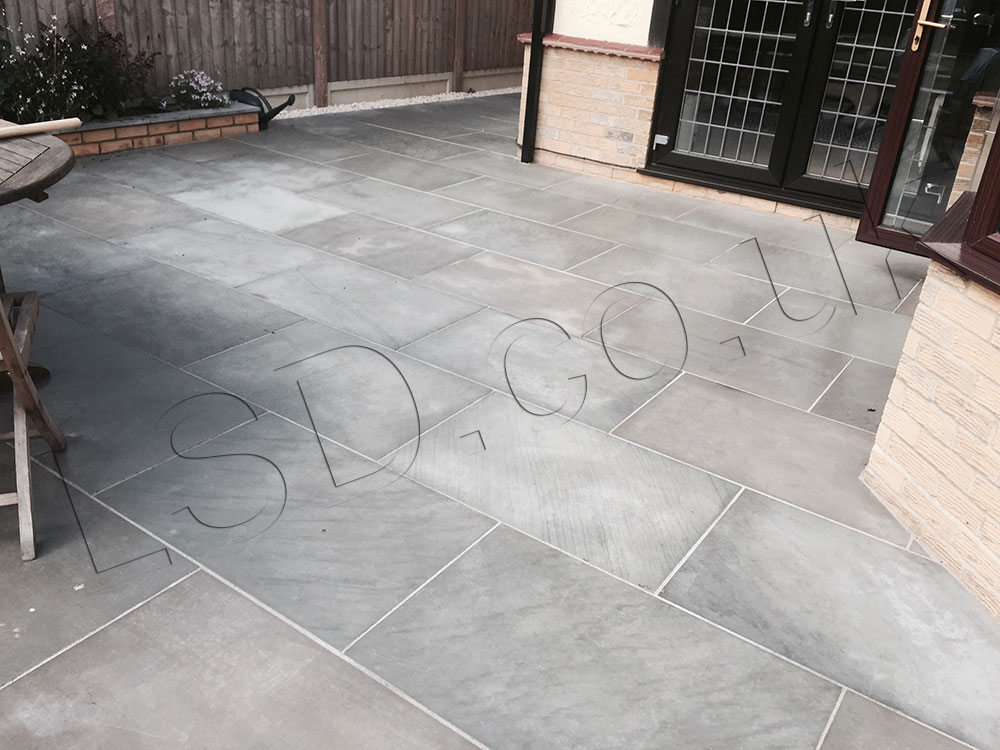 Polished Kandla Grey 900 X 600mm Indian Sandstone Paving Lsd Co Uk